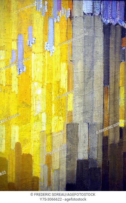 Vertical in yellow, 1913, painting by Frantisek Kupka (1871-1957) aka Frank Kupka or François Kupka, Czech painter and graphic artist, Pompidou center, Paris