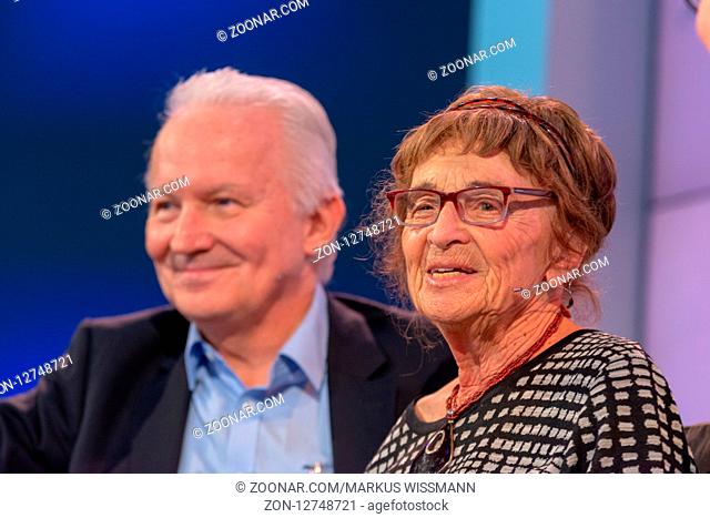 FRANKFURT AM MAIN, Germany - October 13 2018: Georg Hauptfeld and Agnes Heller at 70th Frankfurt Book Fair / Buchmesse Frankfurt