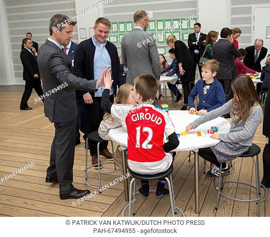 Crown Prince Frederik and Crown Princess Mary of Denmark and President Enrique Pena Nieto and his wife Angelica Rivera of Mexico visit an LEGO project at the...