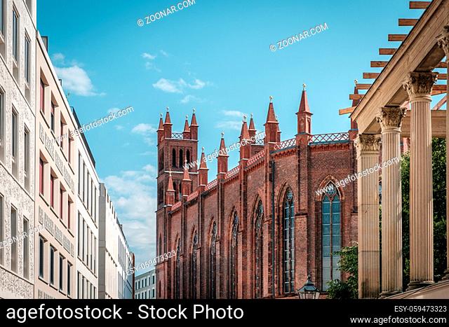 historic architecture, church and modern buildings, real estate in Berlin, Mitte
