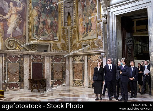 French Prime Minister Jean Castex visits the Sistine Chapel, Vatican City, Italy 18 Oct 2021