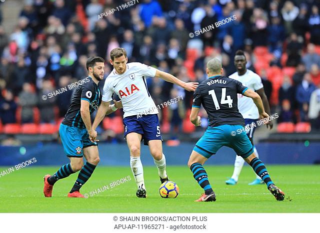 2017 EPL Premier League Football Tottenham Hotspur v Southampton Dec 26th. 26th December 2017, Wembley Stadium, London England; EPL Premier League football