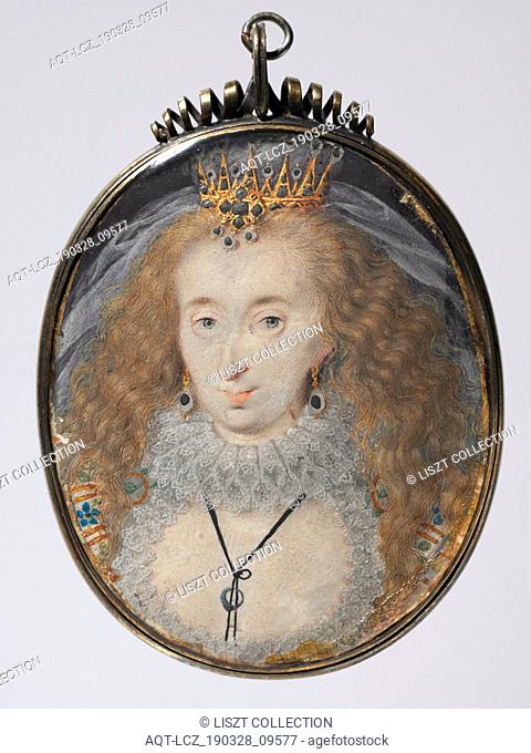 Portrait of Lucy Russell, Countess of Bedford, née Harrington, c. 1608-1616. Isaac Oliver (French, c. 1565-1617). Watercolor on vellum with gold and silver in a...