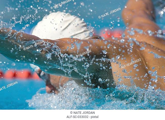 Australian swimmer doing butterfly stroke