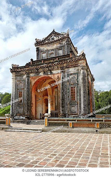 Stone Stele Pavilion at the Tomb of Tu Duc. Hue, Vietnam