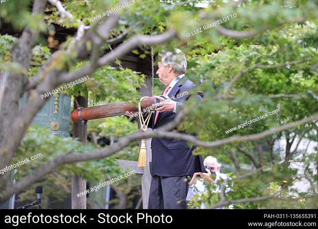 United Nations, New York, USA, September 17, 2020 - Secretary-General Antonio Guterres During the 2020 Peace Bell Ceremony today at the UN Headquarters in New...