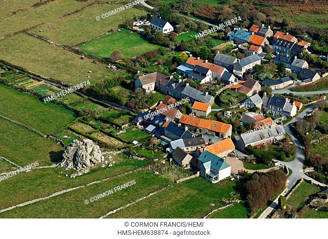 France, Manche, Auderville, La Roche aerial view