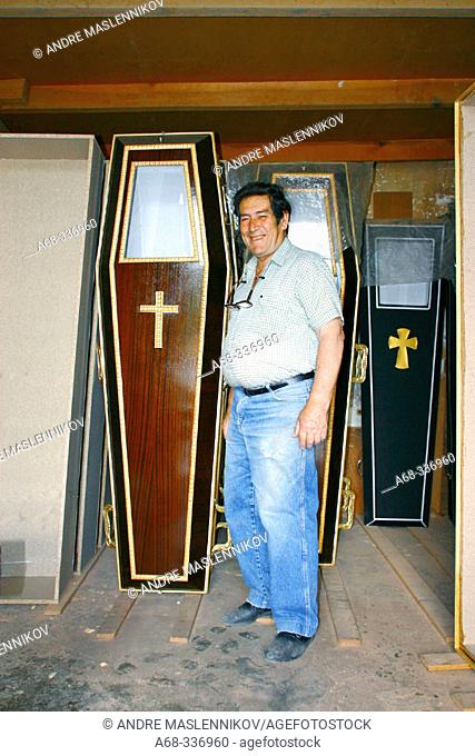 A coffin maker in  Nicosia. Cyprus