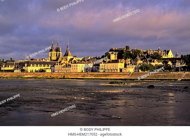 France, Loir et Cher, Loire Valley listed as World Heritage by UNESCO, the Loire in Blois, Saint-Nicolas church and château de Blois