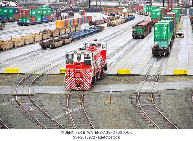 Tacoma Rail switchers at the Port of Tacoma, Washington, USA