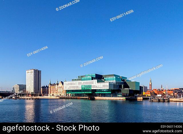 Copenhagen, Denmark - February 27, 2019: The Danish Architecture Center DAC, a modern glass building