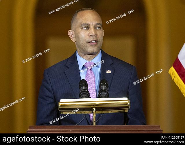 United States House Minority Leader Hakeem Jeffries (Democrat of New York) makes remarks at the unveiling ceremony of the statue honoring American writer Willa...