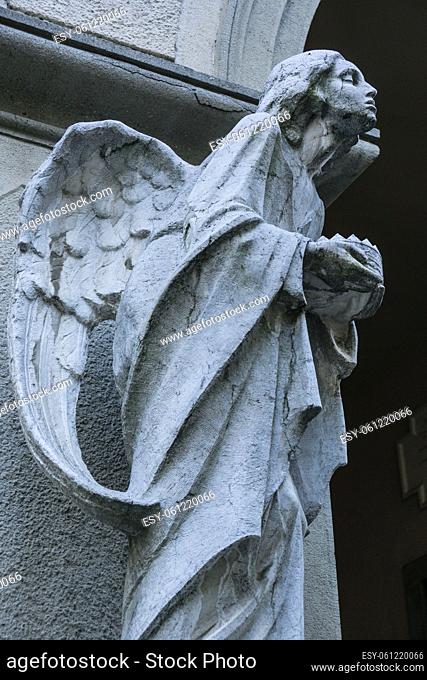 angel orando, ciudad alta, Bergamo, Lombardia, Italia, Europa