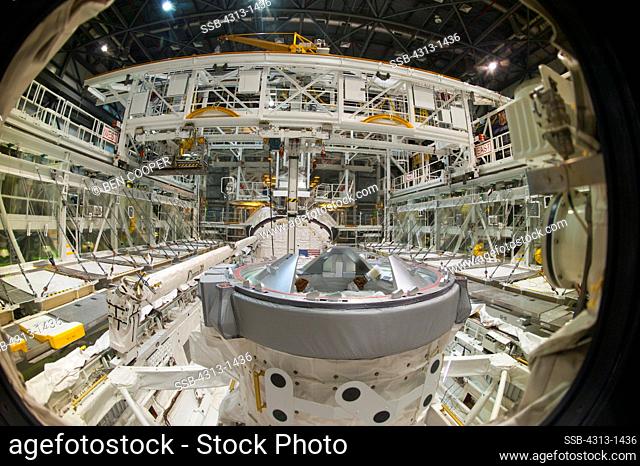 View looking at aft windows of Space Shuttle Atlantis