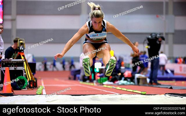 Ottavia Cestonaro from Italy compete in triple jump during the Czech Indoor Gala athletics meeting of the silver category of the World Indoor Tour