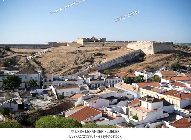 The Forte Sao Sebastiao in the town of Castro Marim at the east Algarve in the south of Portugal in Europe