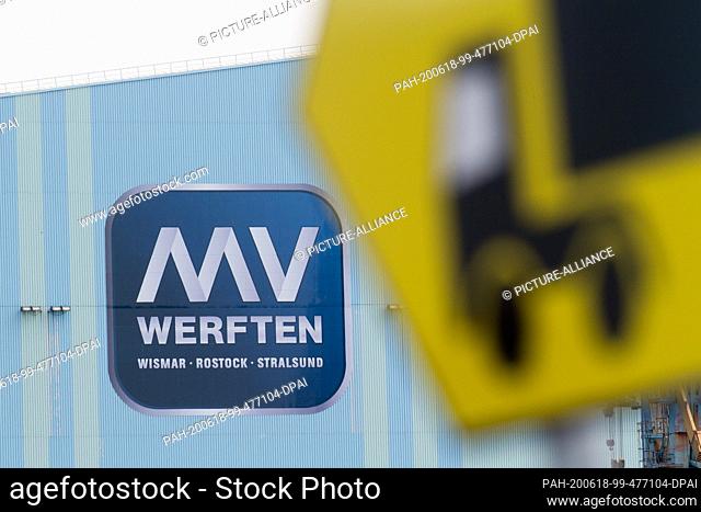18 June 2020, Mecklenburg-Western Pomerania, Stralsund: View of the shipyard area of MV Werften Stralsund. On 18 June 2020