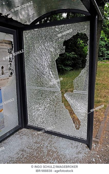 Vandalism on a bus stop