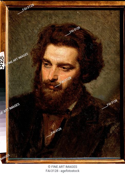 Portrait of the artist Arkhip Kuindzhi (1841-1910). Kramskoi, Ivan Nikolayevich (1837-1887). Oil on canvas. Russian Painting of 19th cen. . 1877