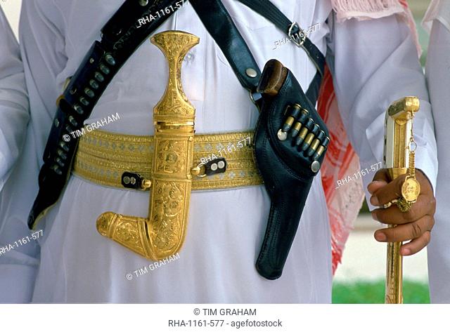 Weaponry for a royal guardsman - Khanjar knife, gun and sword