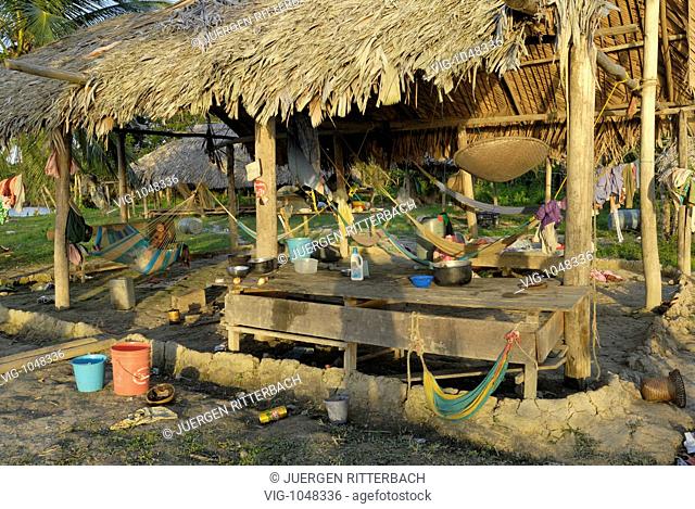 open wooden house on stilts of Warao indians, Orinoco-Delta, Venezuela, South America, America - ORINOCO DELTA, VENEZUELA, 10/03/2008