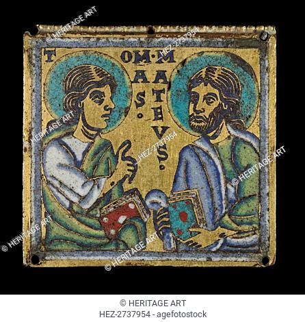 Plaque: Thomas and Matthew, c. 1160. Creator: Unknown