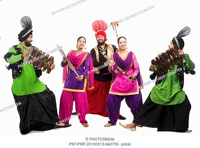 Bhangra the traditional folk dance from Punjab in North India