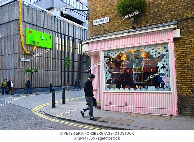 Fashion shop in Marshall Street in Soho in London England UK