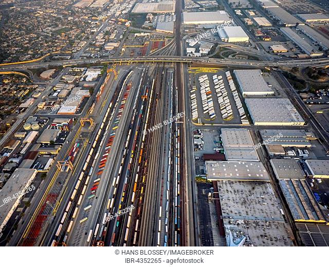Container Terminal Maywood, Bandini Blvd, railway freight yard, Commerce, Los Angeles County, California, USA