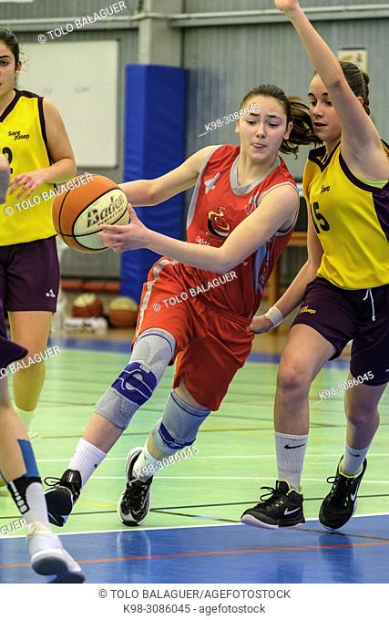 partido de basquet juvenil femenino, Manacor, Mallorca