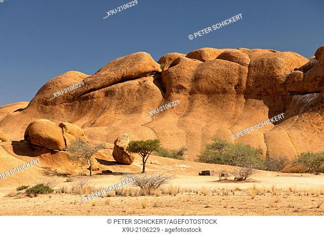 landscape with rocks around the granite mountain Spitzkoppe, Namibia, Africa