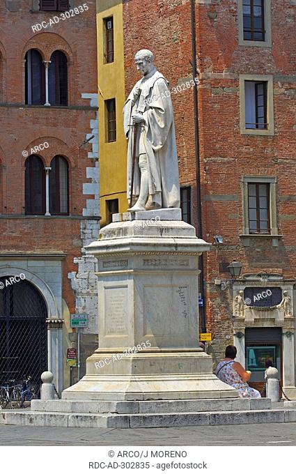 Memorial of Francesco Burlamacchi, San Michele square, Lucca, Tuscany, Italy / Piazza san Michele