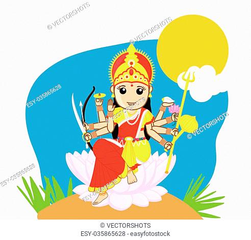Cartoon Durga Mata - Only Creative Stock Images, Photos & Vectors |  agefotostock