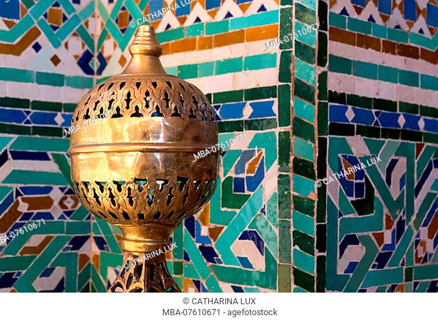 Morocco, Casablanca, Mosque Hassan II, Interior, Pomp, Detail