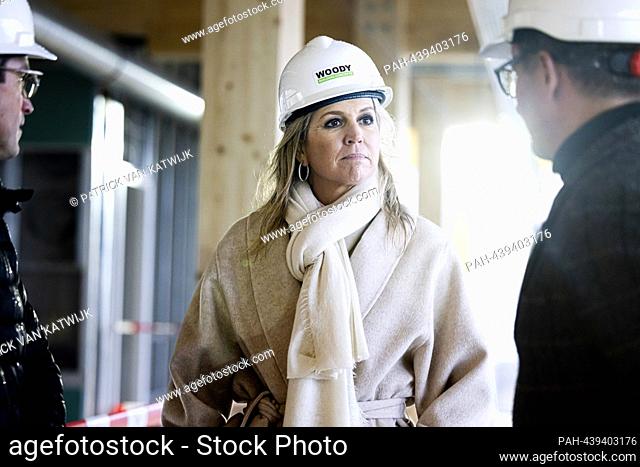 UTRECHT, NETHERLANDS - DECEMBER 19: Queen Maxima of The Netherlands visits HoutWerk that houses companies from the circular constructions and digital sector on...