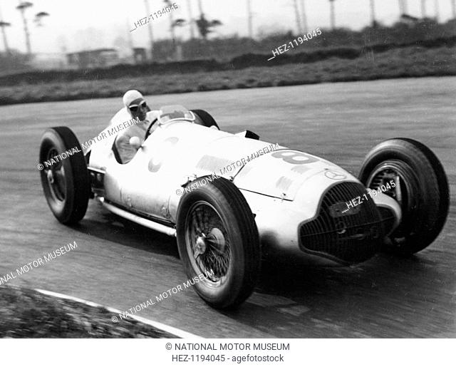 Dick Seaman's Mercedes, Donington Grand Prix, 1938. He finished third in the race. Seaman began his racing career driving a Bugatti in 1933
