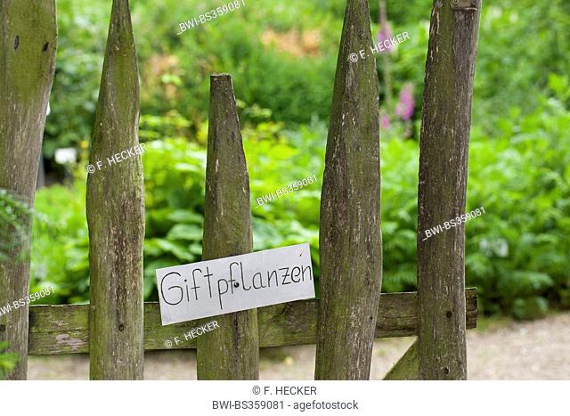 sign at the entrance of a garden with poisenous plants