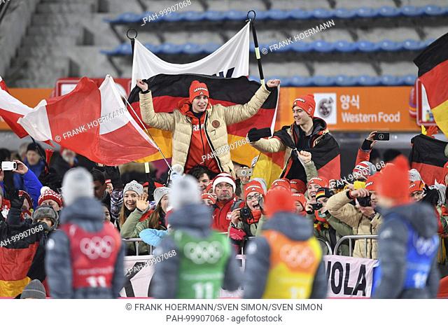 allgemein, Feature, Randmotiv, .polnische und deutsche Fans feuern ihre Teams an, Zuschauer, supporter, schwenken ihre Flagge, Fahne