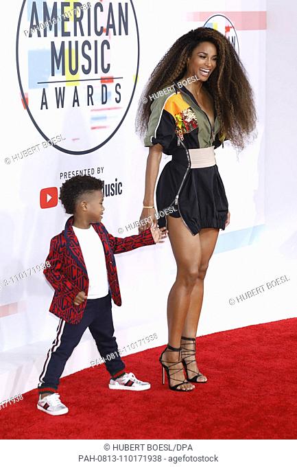 Future Zahir Wilburn (l) and Ciara attend the 2018 American Music Awards at Microsoft Theatre in Los Angeles, USA, on 09 October 2018