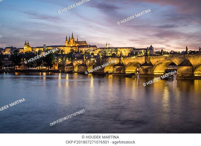 The Prague Castle, Charles Bridge and Vltava River in the heart of Europe, Czech Republic, on July 18, 2018. (CTK Photo/Martina Houdek)