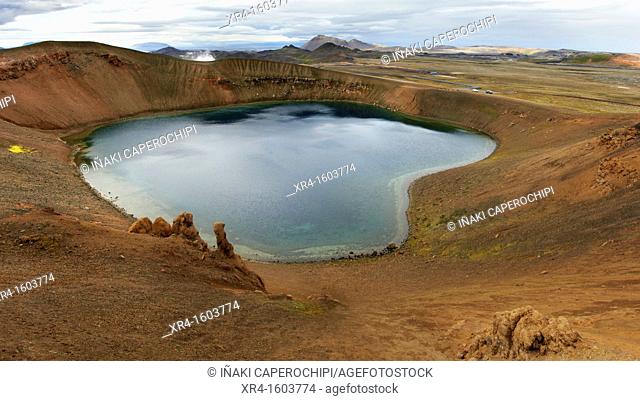 Stora Viti crater lagoon, Krafla Volcanic Zone, Myvatn lake, Iceland