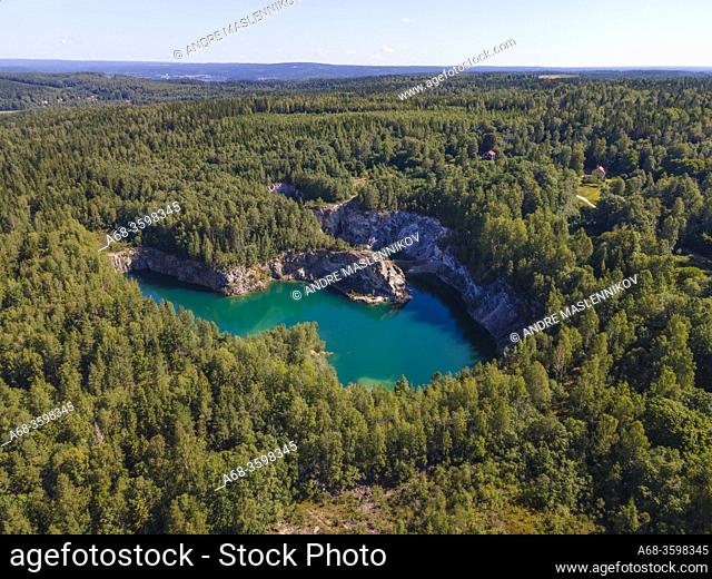 The limestone quarry Uskavi, Lindesberg municipality, Örebro county. Sweden