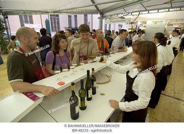 Sommelier at the wine fair Douja d'Or in Asti Piedmont Piemonte Italy