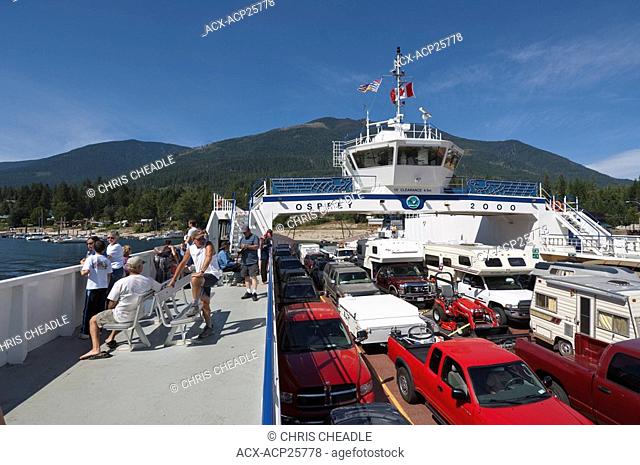Kootenay Lake Ferry crossing from Balfour to Crawford Bay, British Columbia, Canada