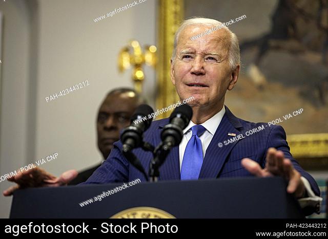 United States President Joe Biden delivers remarks in the Roosevelt Room at the White House on August 29, 2023 in Washington, D.C