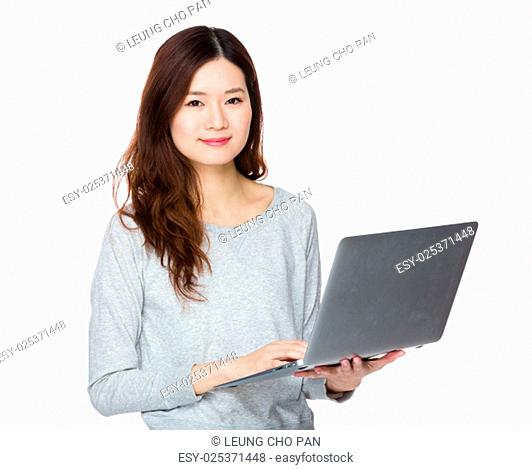 Asian woman use of laptop