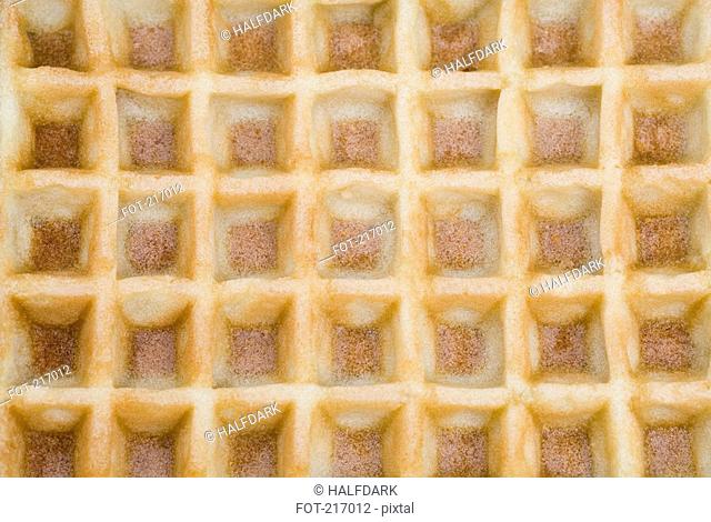 Close up of a waffle