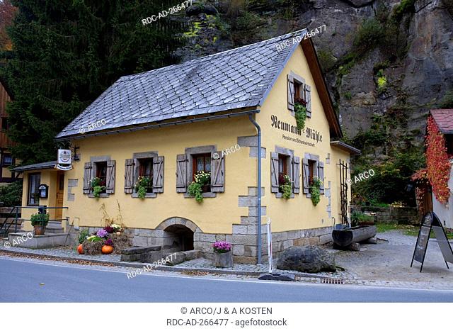 Restaurant \'Neumann Muhle\', Kirnitzschtal, national park Saxon Switzerland, Saxony, Germany / Neumann Mühle, Kirnitzsch Valley