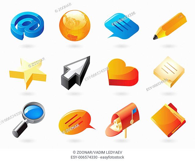 Isometric-style icons for conversation