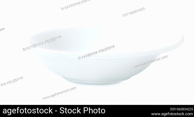 Deep round bowl isolated on a white background